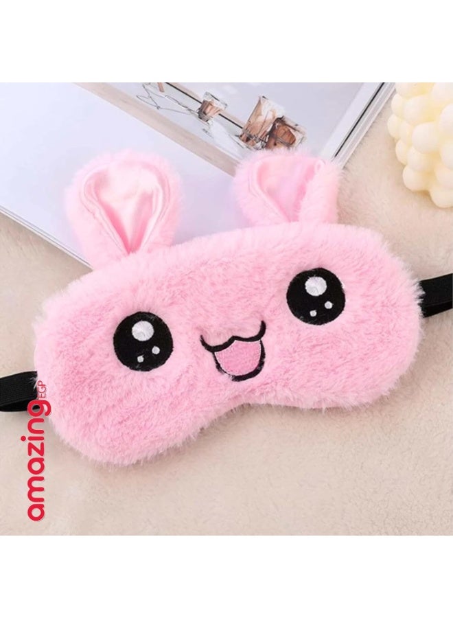 amazing.EGP AmazingEGP | Cute Cartoon Rabbit Sleep Eye Mask, Polyester and Cotton, Adjustable Strap, Multicolor, Lightweight and Breathable, for Home, Travel, Office Naps (PINK) - Image 1